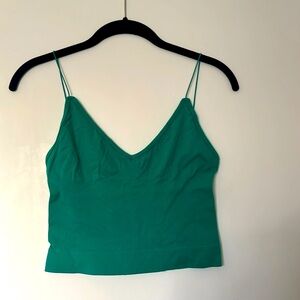 Free People Green Spaghetti Strap Bralette Tank